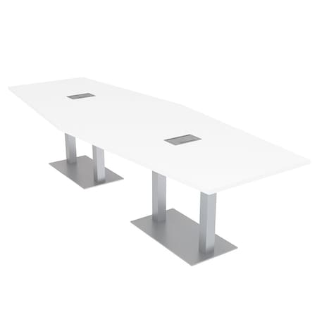 Skutchi Designs 45 in W, 144 in L, 29 in H, Engineered Wood Top, White HAR-HEX.IR-46x143-DOU-ELEC-XD09
